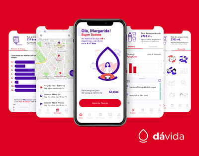 Dávida - Blood Donation App app health app healthcare mobile ui ux