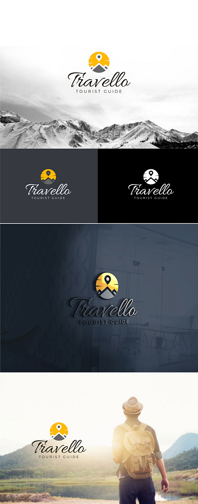 Travello Logo branding creative design custom design graphic design illustration lettering logo logo design minimal travel type vector