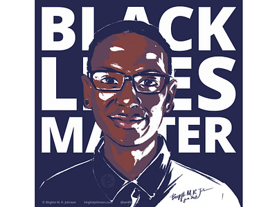 Elijah McClain art black lives matter blm digital art digital illustration elijah mcclain end police brutality illustration limited colour palette limited colours portrait portrait art portrait illustration portrait painting say his name