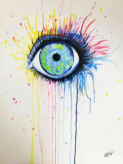 Water color eye paint watercolor