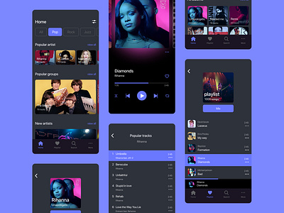 Mobile app - Dijital player app apple dijital ios iphone iphone x mobile mobile app mobile app design mobile design mobile ui music music app music player player playlist uidesign uiux uxdesign uxui