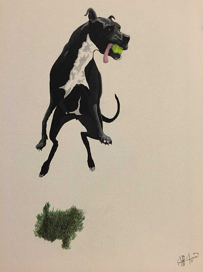 My Dog Yankee acrylic paint