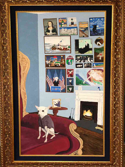 Epic dog portrait acrylic paint