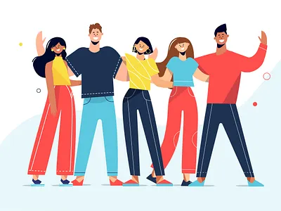 People hugging together character diversity happy hugging illustration lifestyle people people illustration vector vector illustration youth