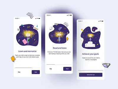 Books for children book book reading design illustration ios mobile mobile app mobile ui reading ui