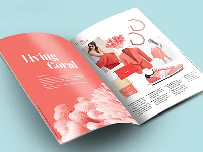 Magazine Layout color coral editorial design fashion graphic design layout magazine design magazine layout