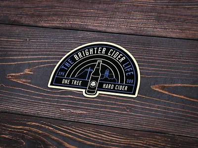 Sticker Design - One Tree Cider badge cider design graphic design illustration monoline spokane