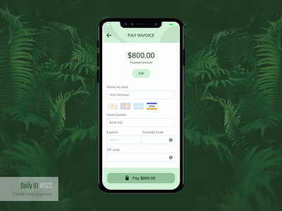 Daily UI #002 - Credit Card Payment daily ui 002 dailyui ui design uiux