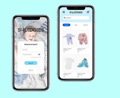 baby app app baby design login shopping shopping app ui