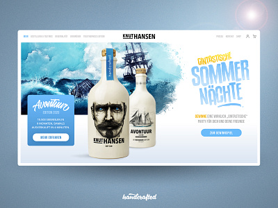 KNUT HANSEN GIN design freelancer germany hamburg homepage landingpage screendesign ui webdesign