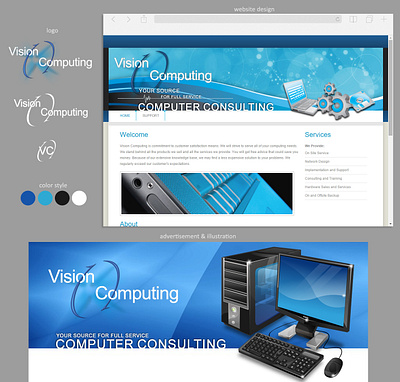 Vision Computing art branding design illustration illustrator logo ui website