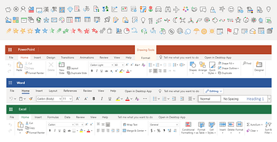 Icons - Microsoft branding flat icon illustration illustrator typography vector