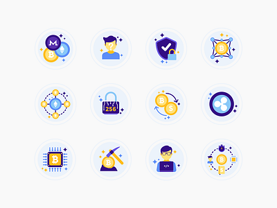 Crypto & Bitcoin Icons banking bitcoin business coin concept crypto cryptocurrency currency digital exchange finance icon illustration internet mining money payment sign symbol vector