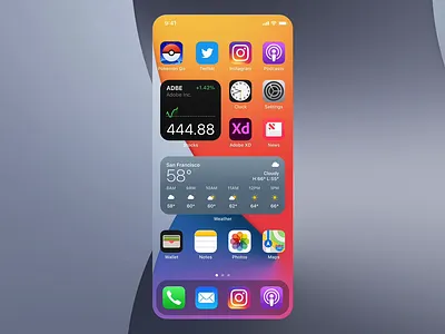 iOS Stackable Widgets adobe xd auto animate ios widgets iphone stacks widgets