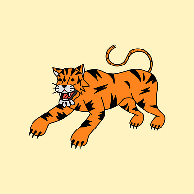 Tiger tiger design icon illustration vector