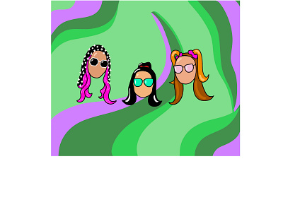 Let's Float 2d art design floating highlight hoodie illustration ipad ipadpro lineart lines linework pigtails procreate sunglasses trippy