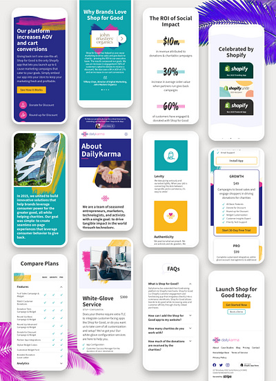 DailyKarma - Responsive / Mobile web layouts - ui design mobile browser mobile layouts phone ui purple responsive teal ui web design