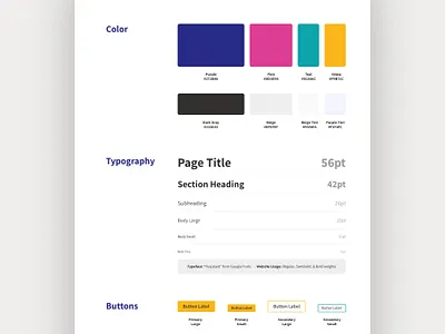 DailyKarma - Preview of Style Guide - ui design branding color palette design style guide text styles ui