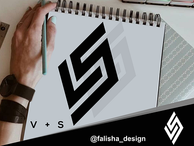 vs logo abstract box branding circle design flat font hexagon icon illustration initial logo monogram s sv sym v vector vs vv