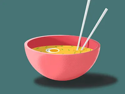 Bowl adobe adobe illustrator adobe photoshop bowl chopsticks egg flat design food illustration shade shading