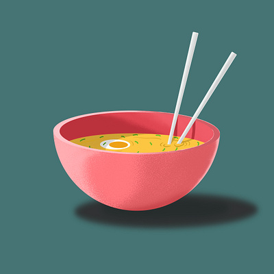 Bowl adobe adobe illustrator adobe photoshop bowl chopsticks egg flat design food illustration shade shading