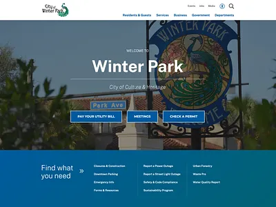 City of Winter Park ada compliant florida local government near orlando orlando design web design winter park wordpress