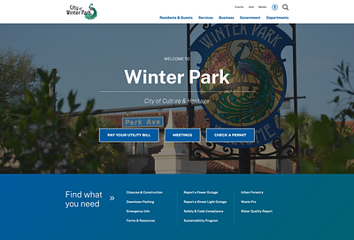 City of Winter Park ada compliant florida local government near orlando orlando design web design winter park wordpress