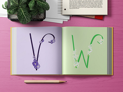 Viola / Winterberry colorful design flowers illustration illustrator typography