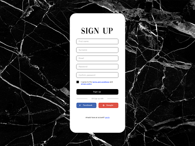 001 - Sign up dailyui dailyui 001 fashion sign up ui ux