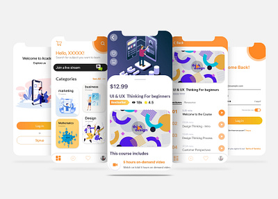 eLearning App - Mobile App app branding course app design ecommerce education education app elearning elearning app flat homepage interface login mobile app mobile ui shop shopping shopping app ui ux ui design