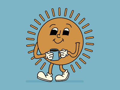 Mister Sun coffee coffee shop coffee shop logo design icon illustration morning sun sunny sunshine