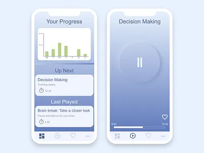 Mindfulness app blue design meditation meditation app mindfulness minimal mobile mood ui ux