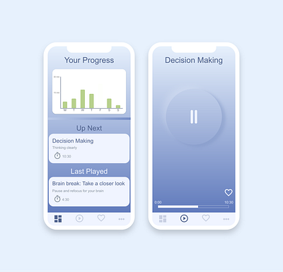 Mindfulness app blue design meditation meditation app mindfulness minimal mobile mood ui ux