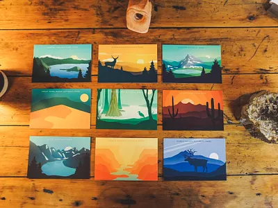 National Park Postcard Pack 3 banff canyon glacier gradients mountains national park outdoors postcard valley vintage vintage badge