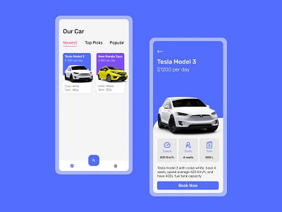 Car Rent App Design Concept animation app art design flat illustration minimal ui ux vector