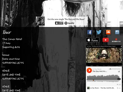 Le Fay Tour page music website