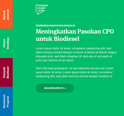 Landing page for a Indonesia biodiesel reviews series articles design editorial design information architecture minimal typography ui ux