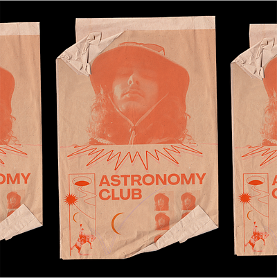 Astronomy Club Promo album design art direction branding branding and identity illustration mockup mockups music poster poster art poster design typography