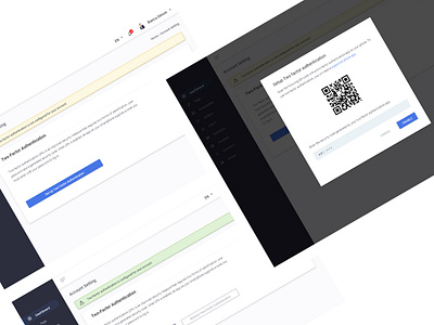 Two Factor Authentication 2fa app authentication clean front end modals security ui ux web wizard
