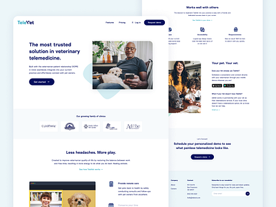 TeleVet website branding design landing page telemedicine ui veterinarian website design