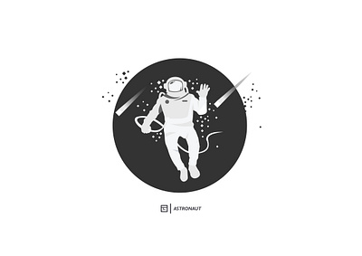 Illustration 12 astro astronaut branding darkmode design flat flat design illustration logo monochrome moon planet space wonderful