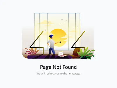 404 Not Found - View of Sunset 404 error 404 error page 404 page artwork design design art figma illustration illustration art illustration design illustrations not found sun sunny sunset sunsets web design website website design workspace