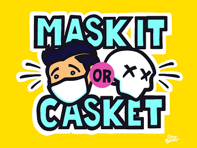 Mask It Or Casket art covid drawing illustration procreate