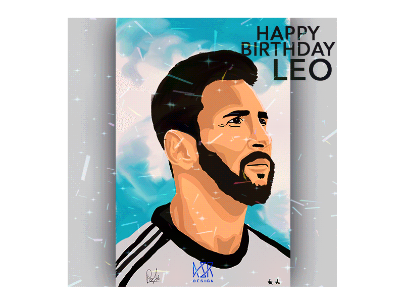 HAPPY BIRTHDAY LEO avatar avatar design cartoon cartoon illustration cartoon portrait cartooning flat illustration illustration illustrator portrait