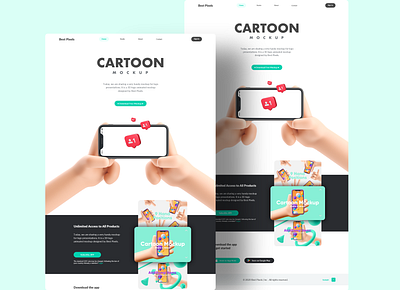 Cartoon Hands Mockup 3d 4d animation art direction best cartoon download drawing hands handsome job landing page mockup page pixels render ui ux web website