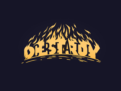 Duality fire illustration art type art typographic typography