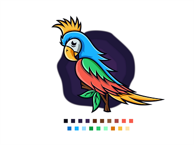 COLORFULPARROT america animal bird branding colorful company design dribble general ideas illustration instagram logo logodesign logoinspirations logoplace mascot parrot thedesignmate vector