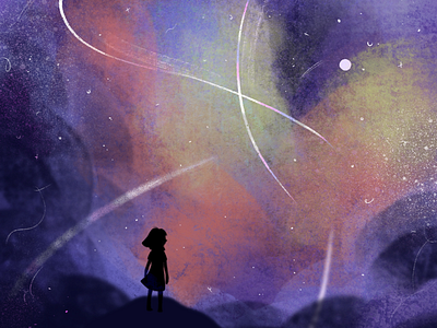 Star-crossed digital art illustration nightsky procreate space