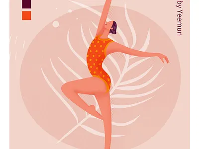 芭蕾女孩The ballet girl illustration