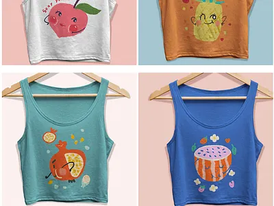 Summer creative small fresh fruit creative patter design icon illustration vector